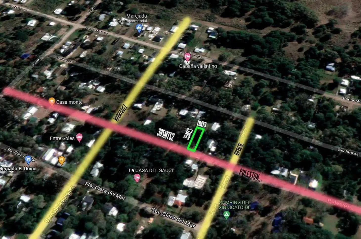 Terreno en venta - 11 x 35mts - 385mts2 - Balneario Sauce Grande 1