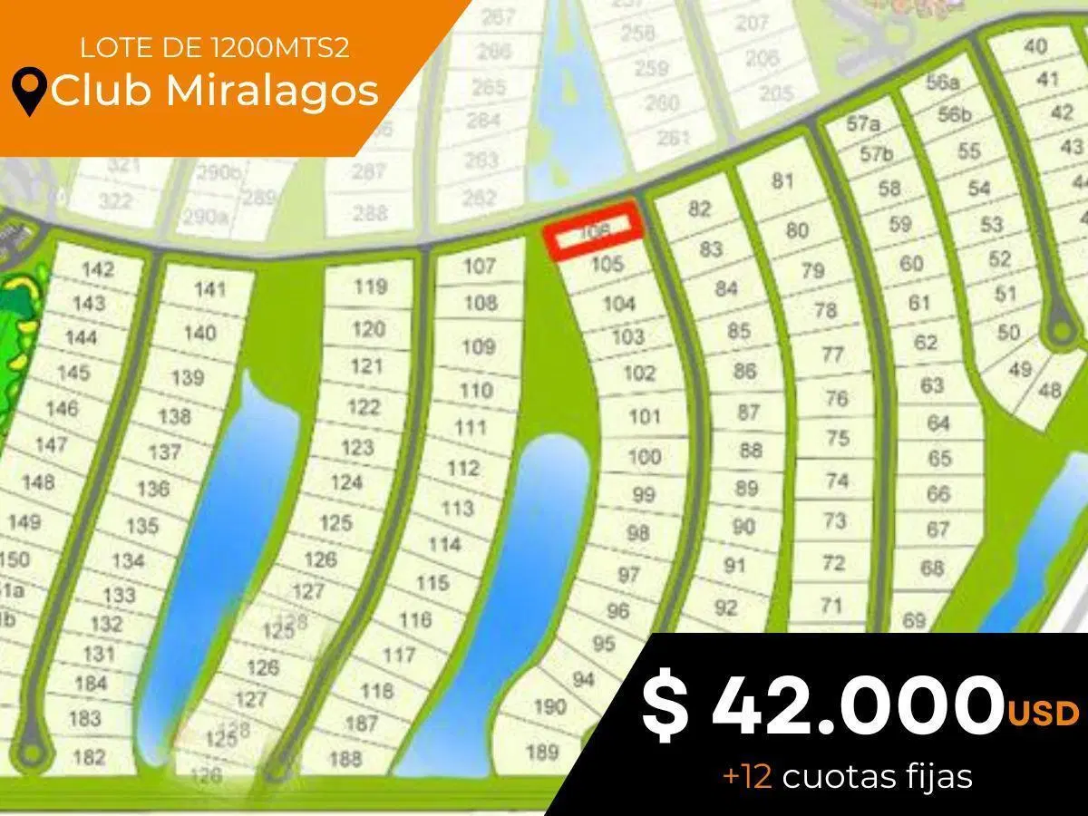 Terreno en venta - 1200 mts2 - Club Miralagos [FINANCIADO] 3