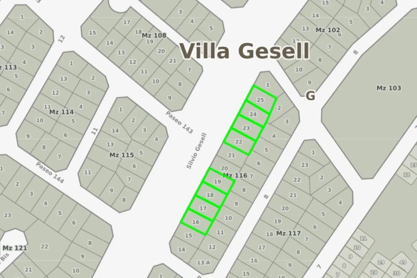 Terreno en venta - 415Mts2 - Villa Gesell 5