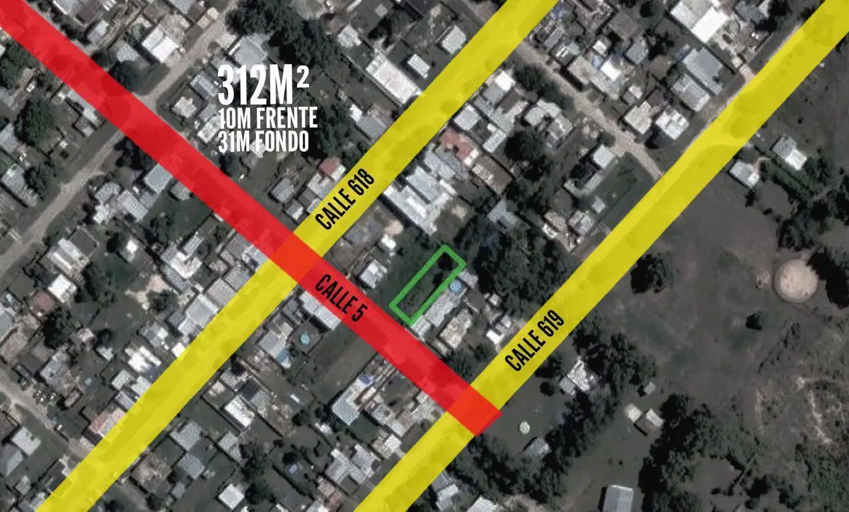 Terreno en venta -10 x 31 metros - 312mts2 - Villa Elvira 1