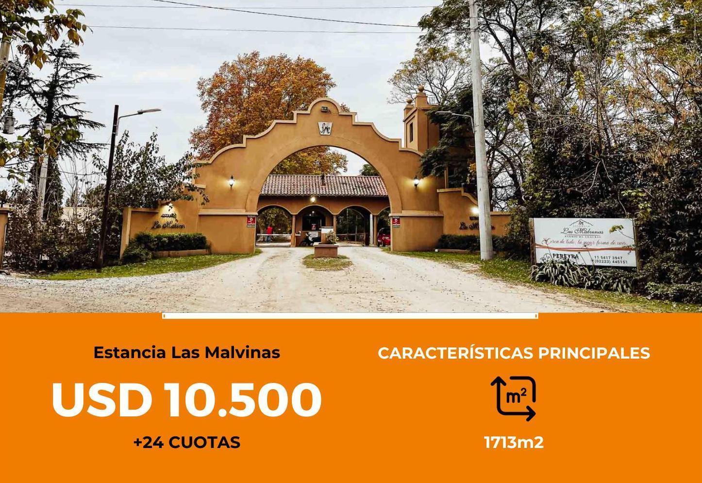 Terreno en venta - 1.713mts2 - Estancia Las Malvinas, Coronel Brandsen [FINANCIADO]