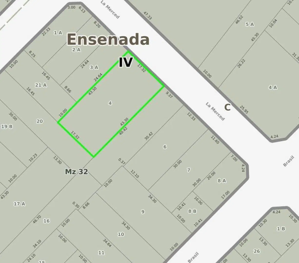 Terreno venta 17x43 mts - 750 mts 2 totales - Ensenada 5
