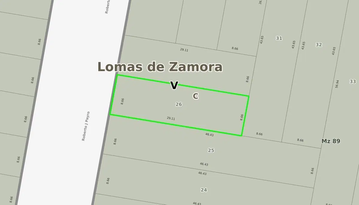 Terreno en venta 8,66x29,11 mts - 252mts2 - Banfield 2