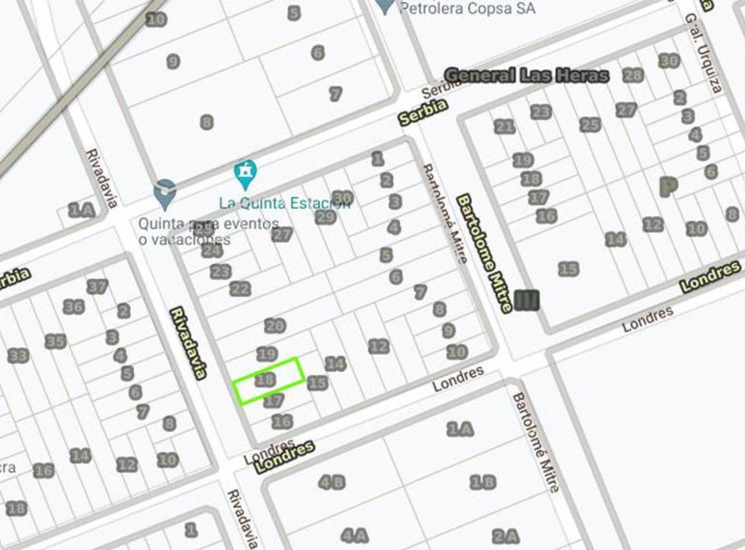 Terreno venta - 10x31,34mts -313mts2 totales - Villars