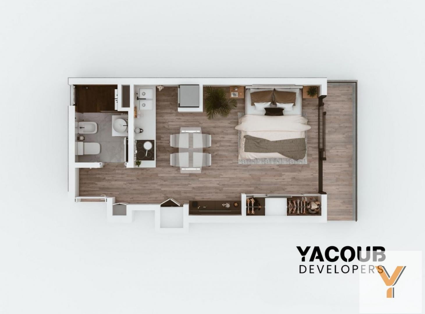 Monoambiente en construcción-venta -contrafrente-32 metros-Pozo - Avenida 7-La Plata