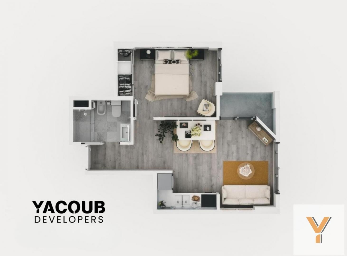 Departamento venta-construcción - 1 dormitorio- 39mts2 - Microcentro, La Plata-emprendimiento