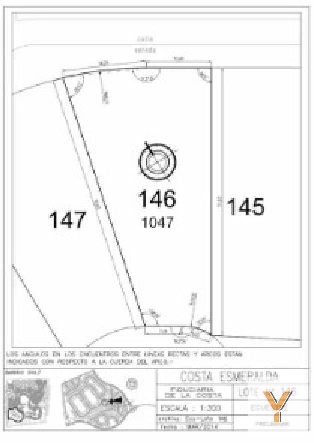 Terreno en venta - 1047mts2 - Costa Esmeralda