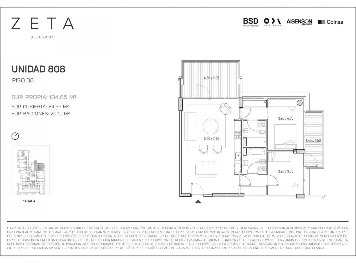 Foto de Departamento en venta 3 amb con balcon en Emprendimiento ZETA- Belgrano, imagen 3
