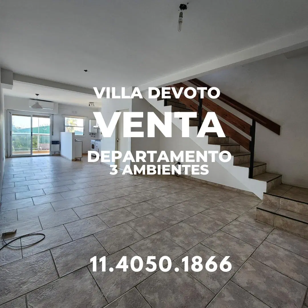 Departamento en Venta de 87 m² en Villa Devoto. 3 Amb. dúplex con Balcón y Vista Abierta 2