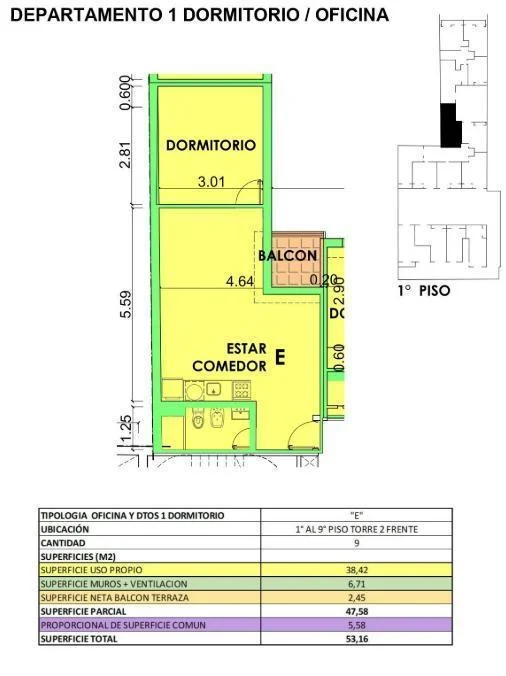 Departamento en venta en Martin, Rosario 1 dormitorio!