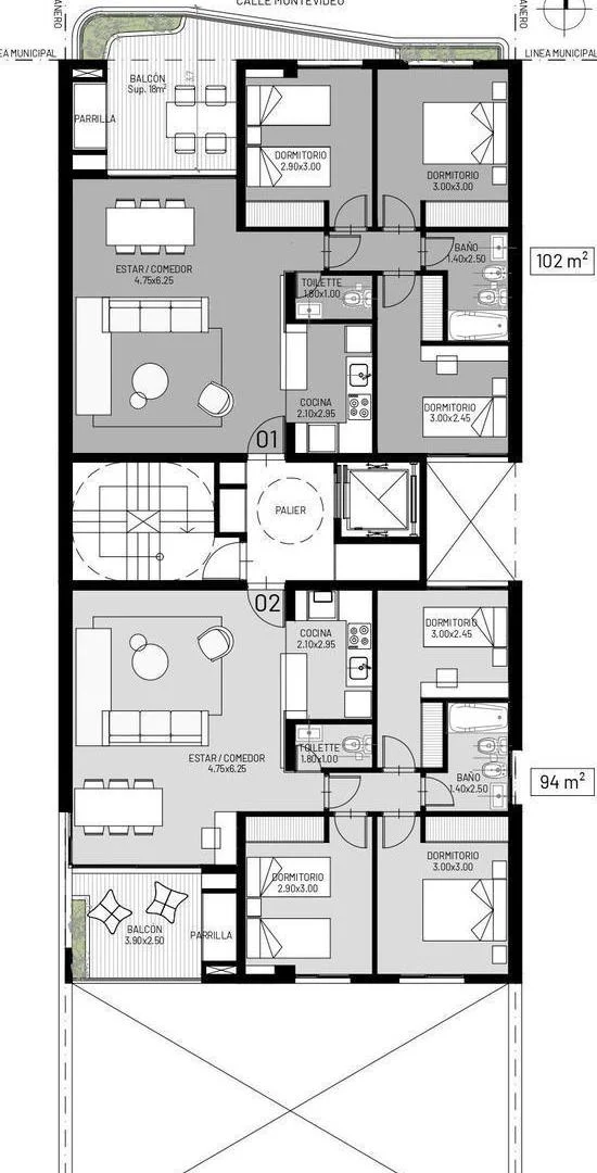 Departamento en venta en Centro, Rosario 3 dormitorios c/ amenities