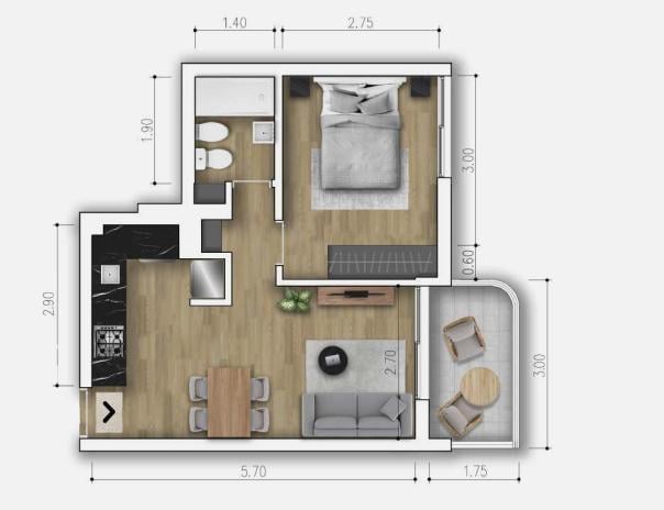 Foto de Departamento en venta en Zona Río, Rosario, 1 dormitorio, imagen 5