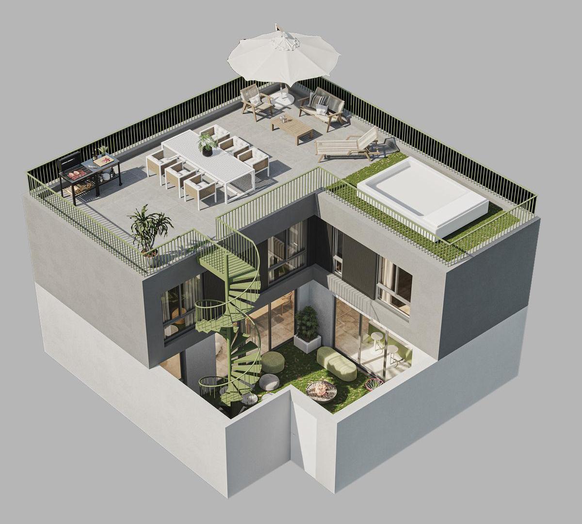 Venta / permuta | Casa pasillo 3 dormitorios con terraza y piscina | Centro, Rosario