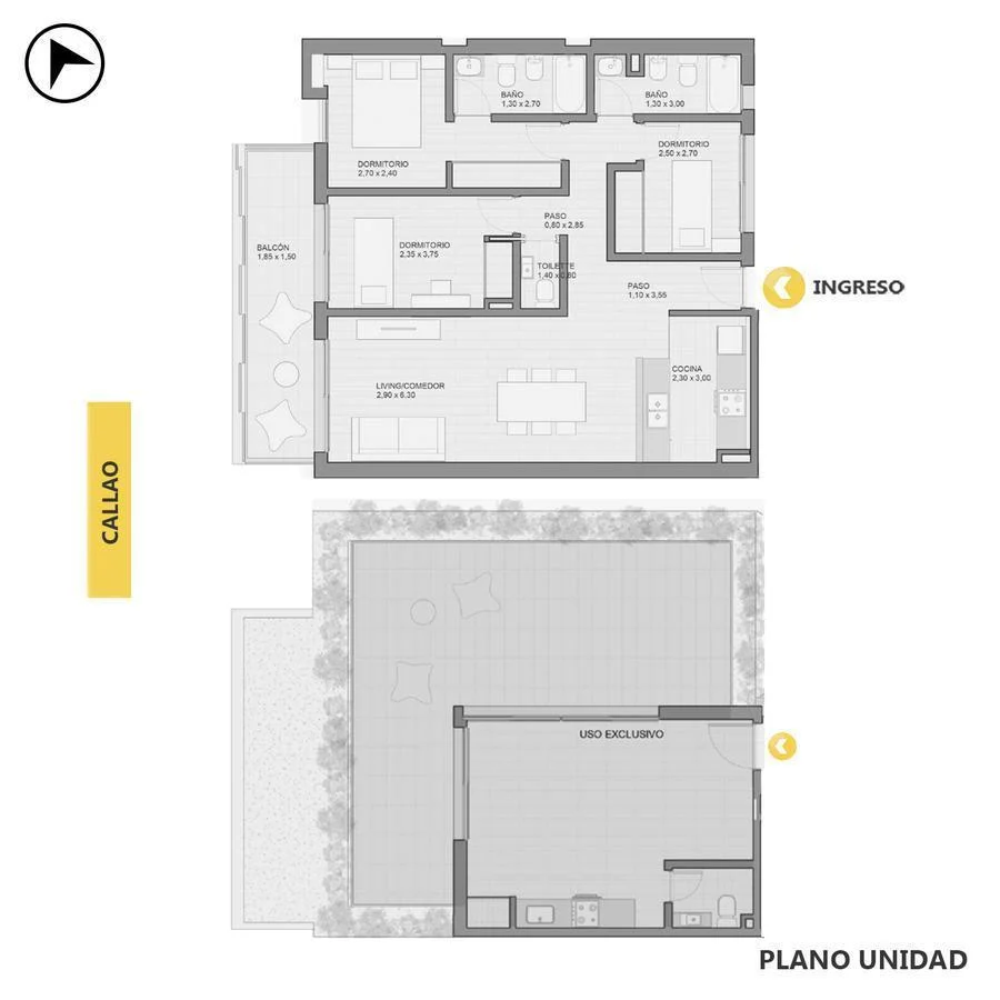 Venta / permuta | Departamento 3 dormitorios con balcón corrido al frente | Pichincha, Rosario
