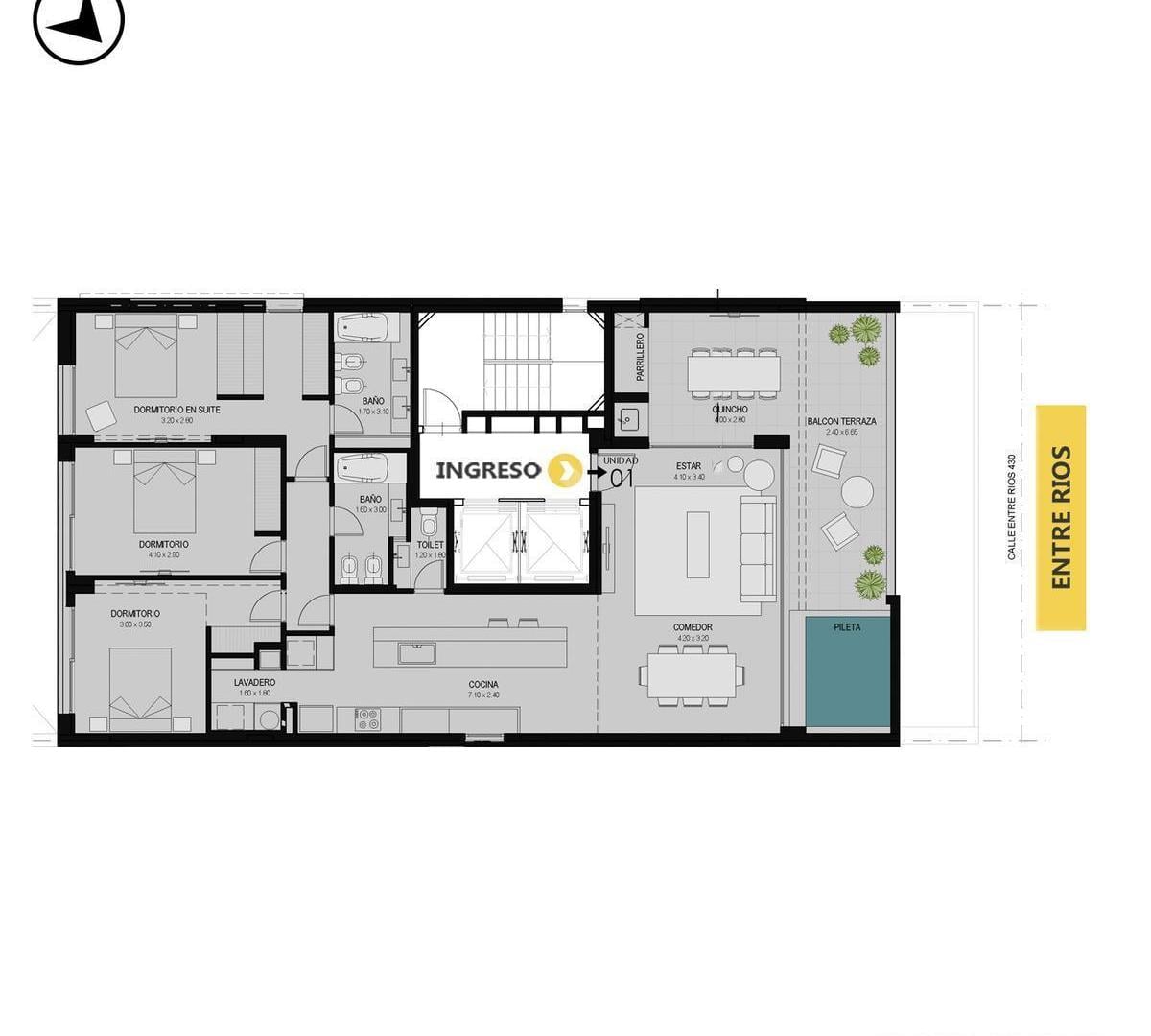 Venta departamento 3 dormitorios | Rosario centro Parque España