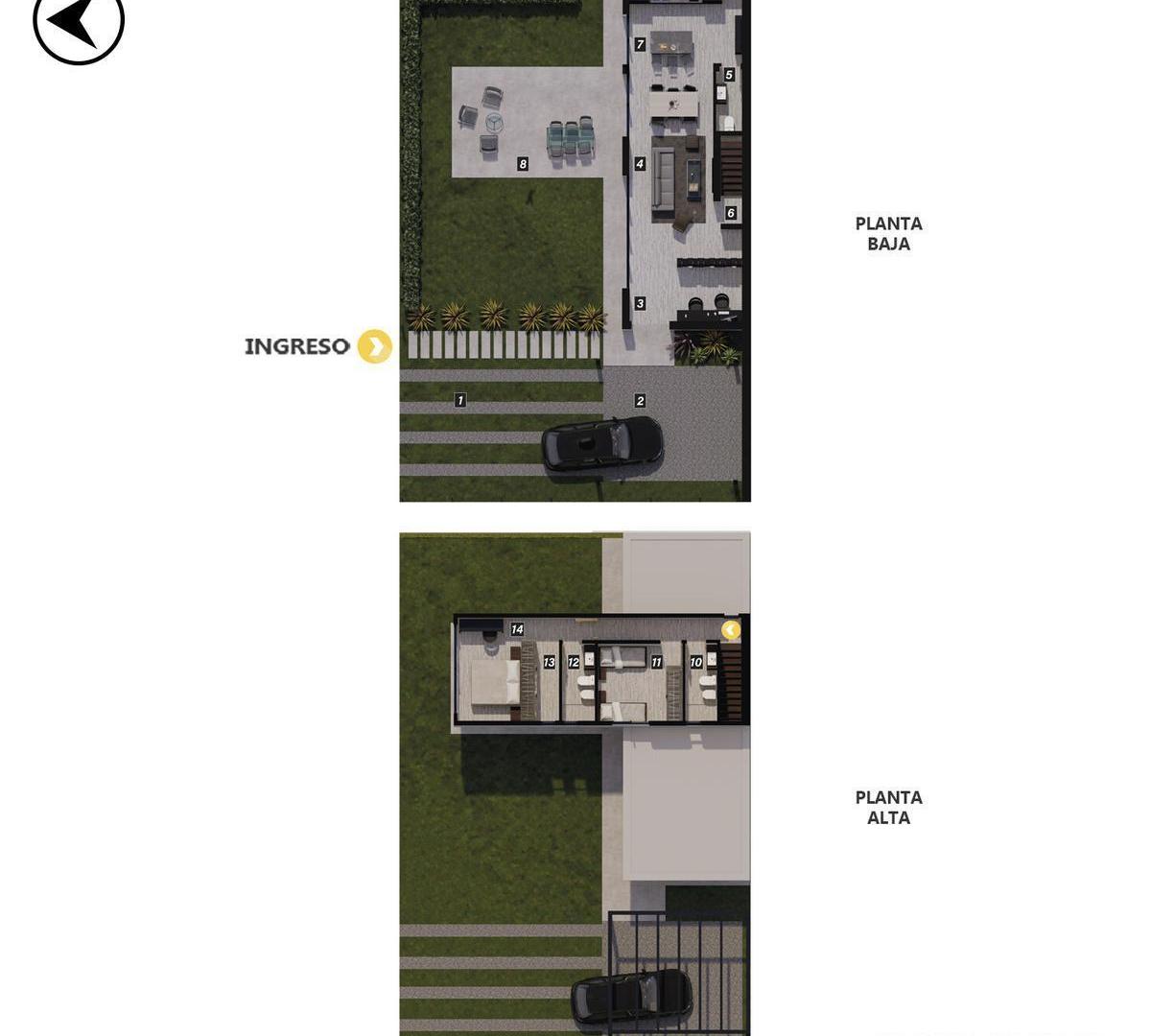 Venta - Casa 2 dormitorios con galería, parrillero, cochera y jardín - Condo Funes.