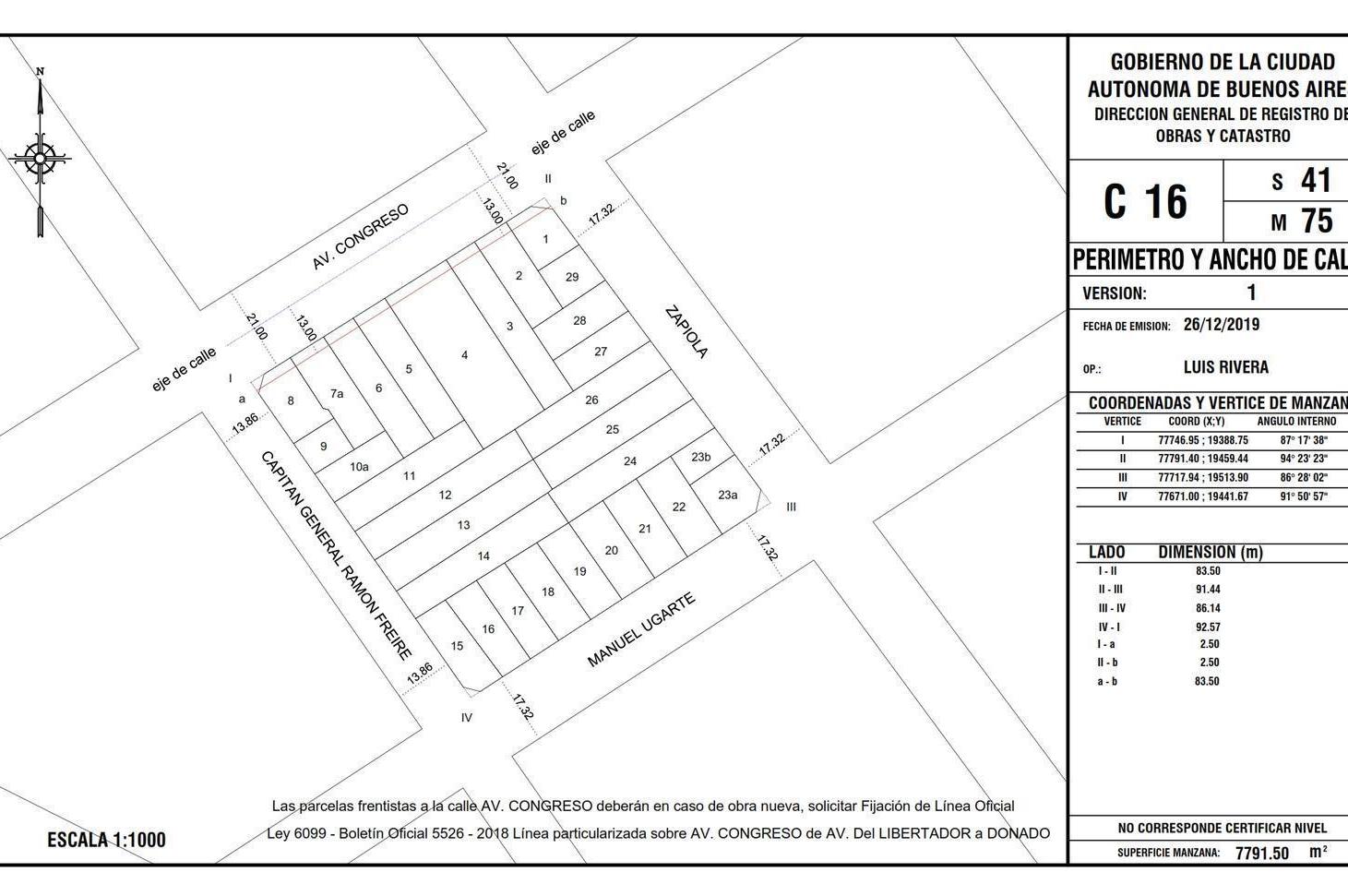 Terreno en Coghlan en venta