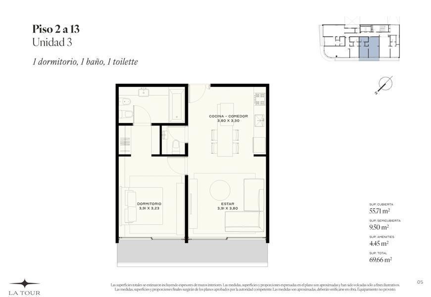 Departamento en venta de 2 ambientes en Recoleta