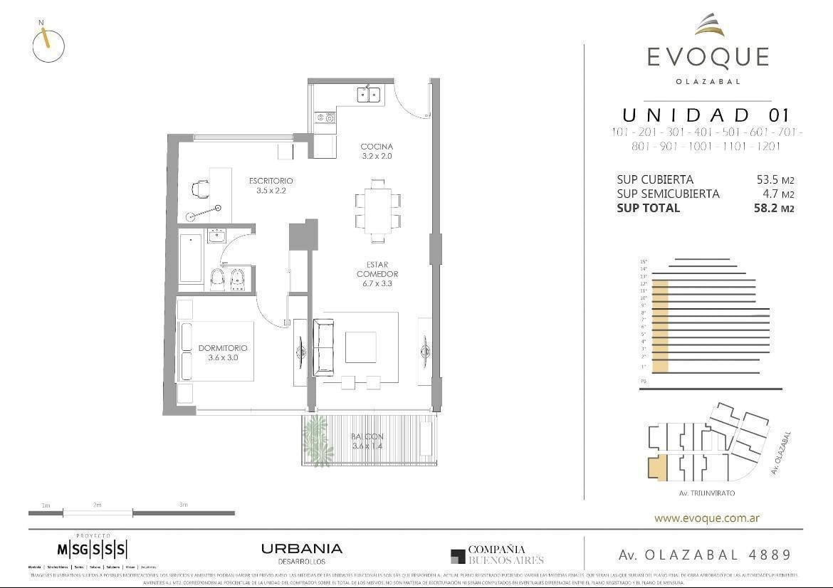Departamento en Venta en Evoque Olazabal