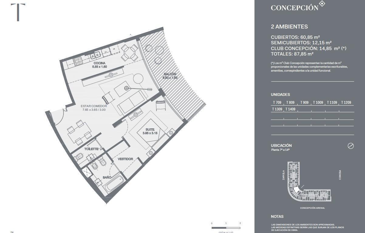 Concepción Live 2 ambientes suite y toilette cochera Amenities de lujo! Piso alto vista a piscina