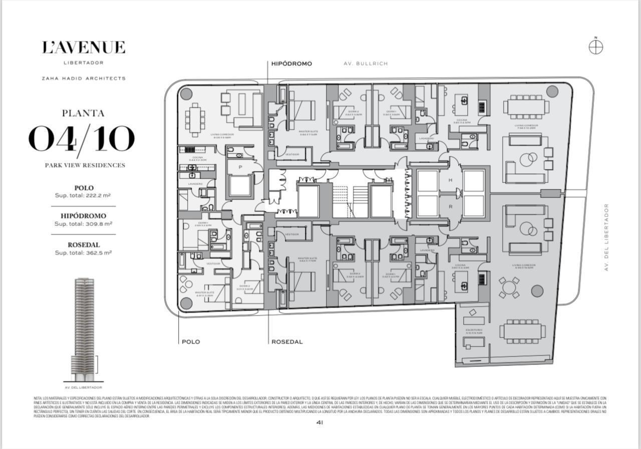 Venta exclusiva L´Avenue Libertador - 310 mts. -  3 suites - cochera - full amenities
