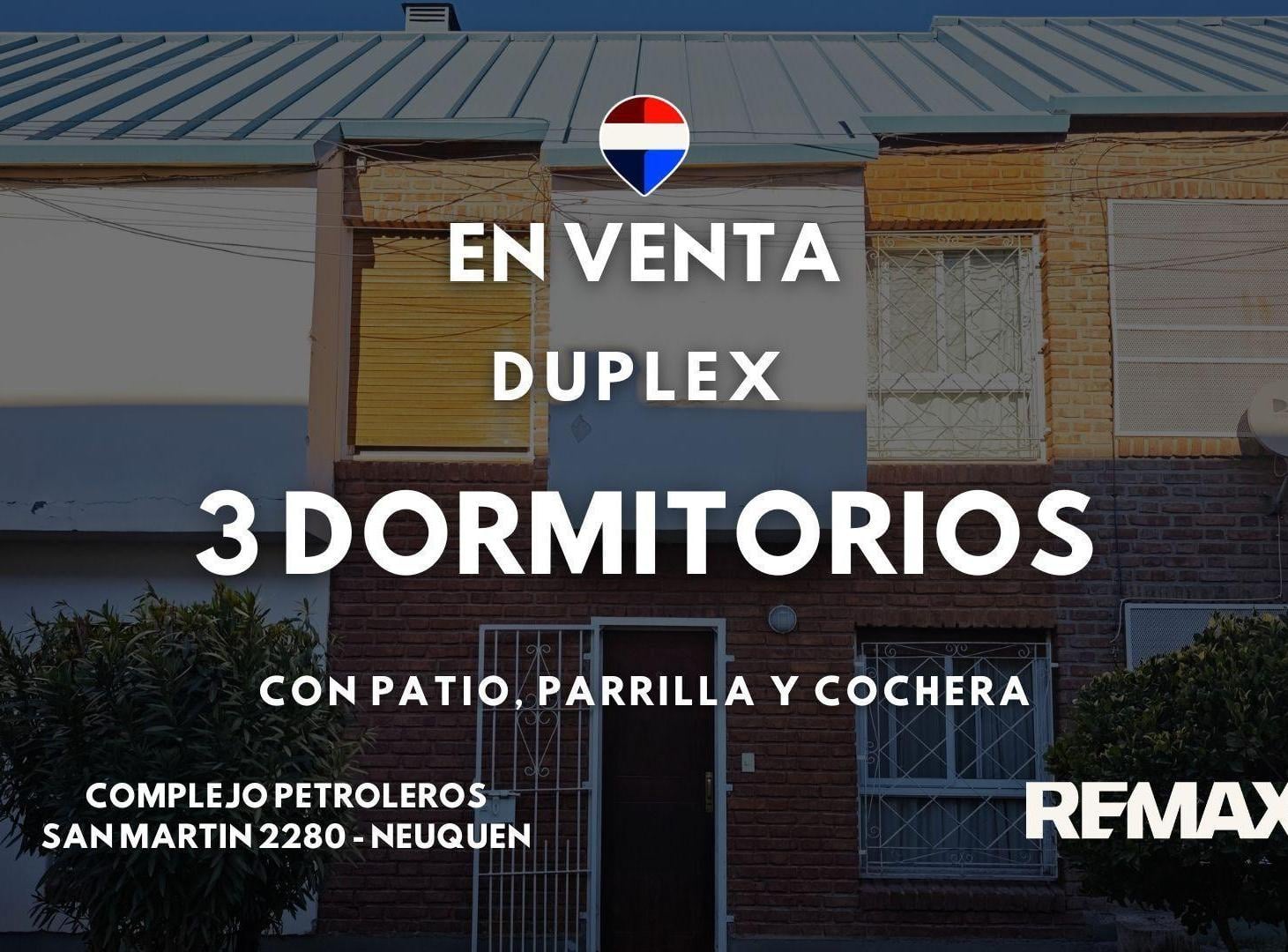 VENTA DUPLEX 3 DORM C/ COCHERA SAN MARTIN 2280 NQN