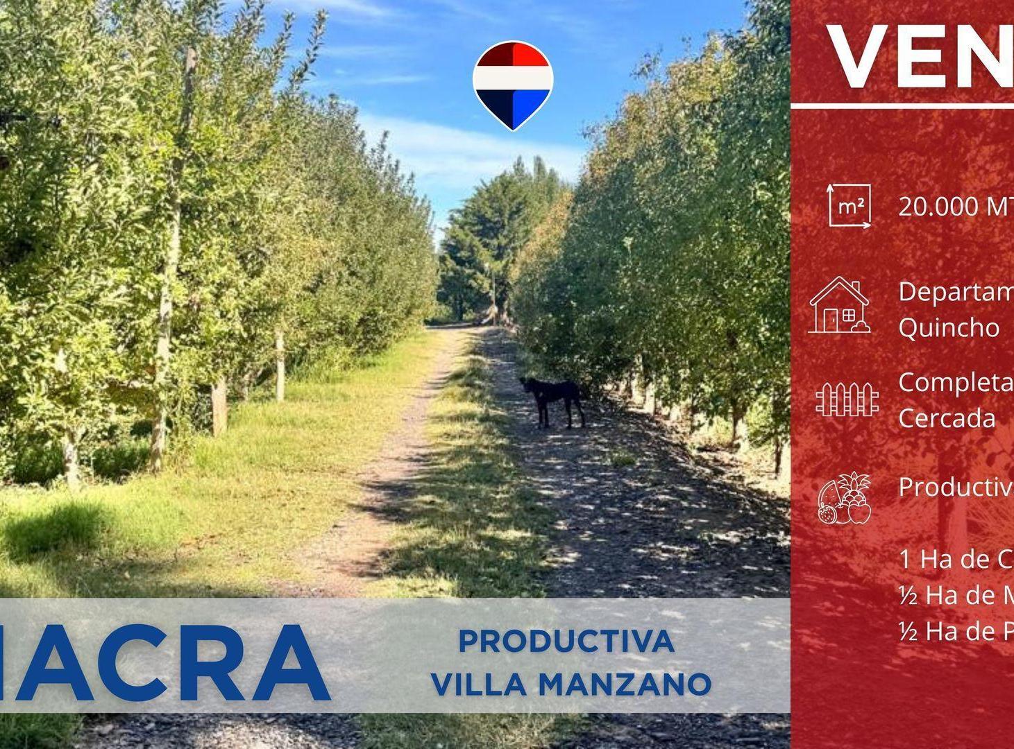 EN VENTA CHACRA PRODUCTIVA CON QUINCHO