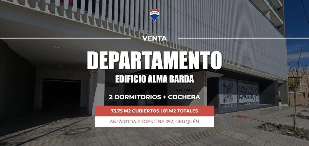 VENTA DTO 2 DORM + COCHERA, EDIFICIO ALMA BARDA 5