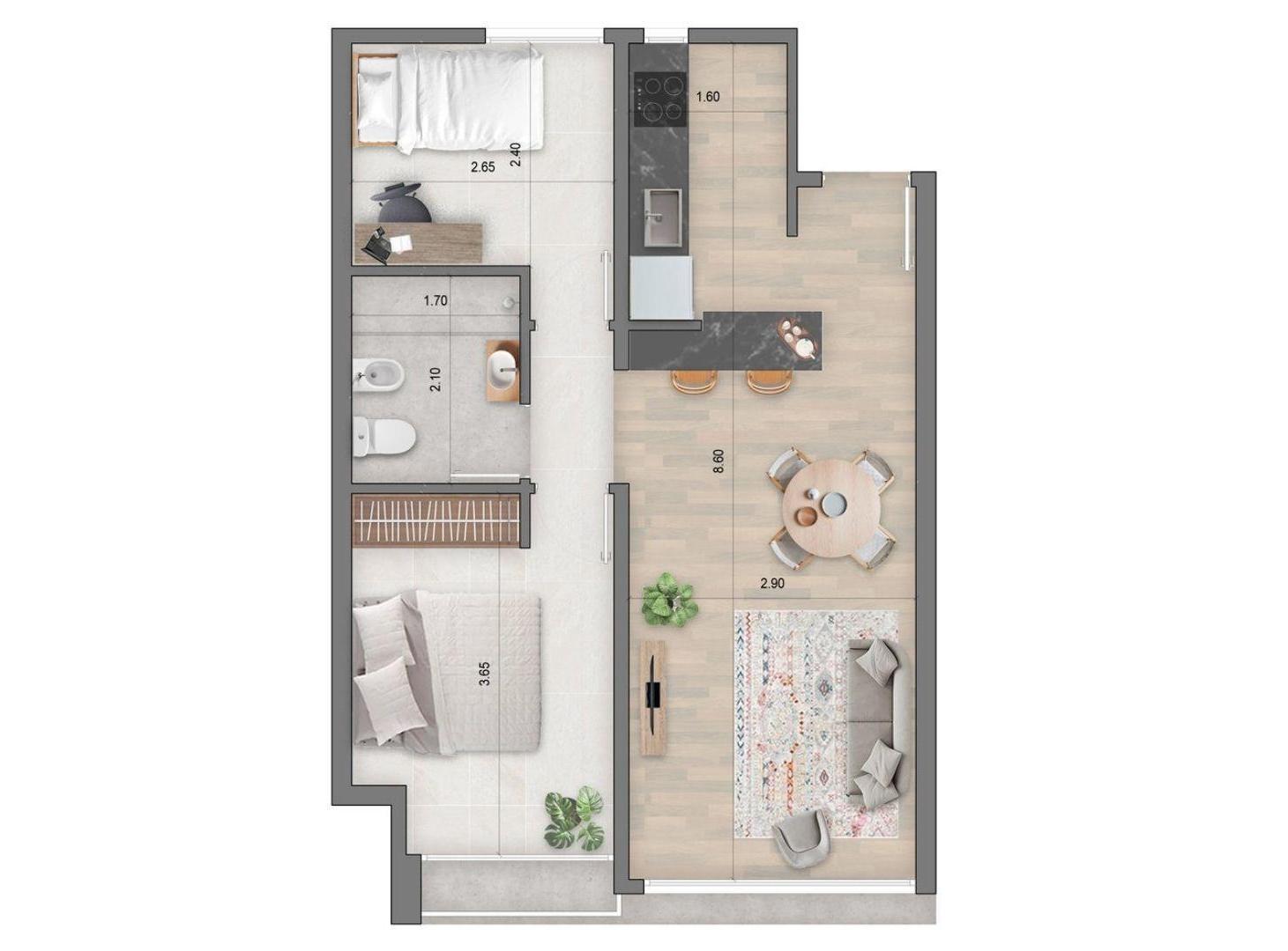Foto de VENTA DEPARTAMENTO 2 DORMITORIOS EDIFICIO LUMEN, imagen 2
