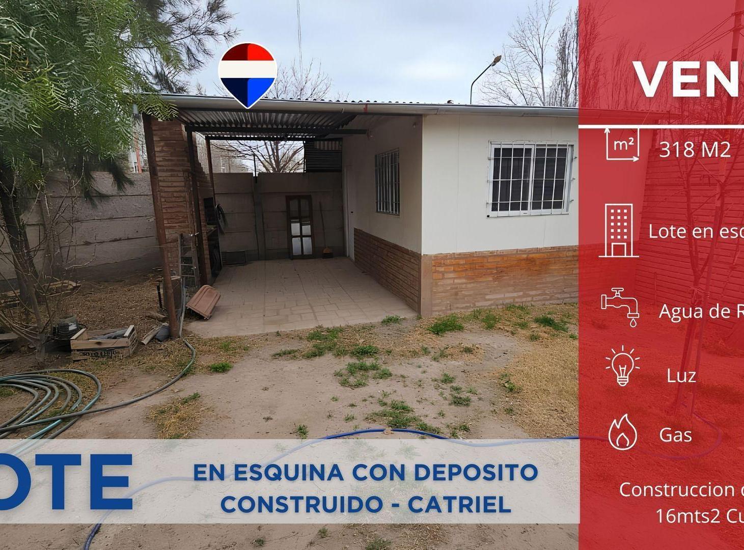 VENTA LOTE 318m2 EN ESQUINA CATRIEL RIO NEGRO