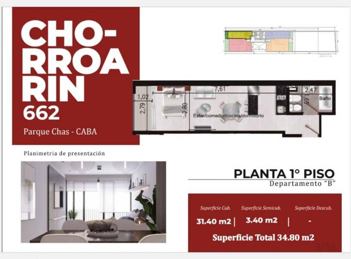 VENTA monoambiente Chorroarin 662 P.Chas A EST. 2