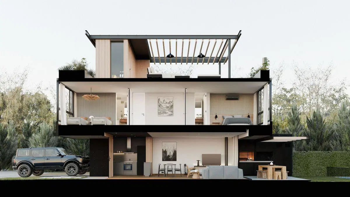 Casa en Pozo 3 Amb en Nordik Haus, Villanueva, Tigre | Terraza 42 m², Cochera Doble, Financiación 1