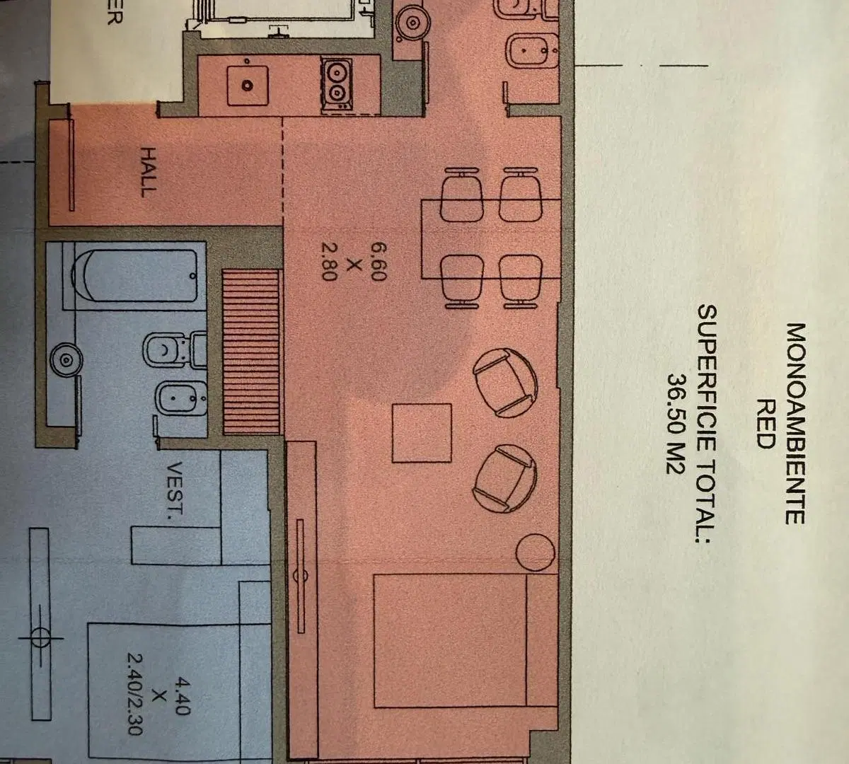 VENTA MONOAMBIENTE DE 36,50MTS CON BALCON - LAS CAÑITAS - PALERMO 8
