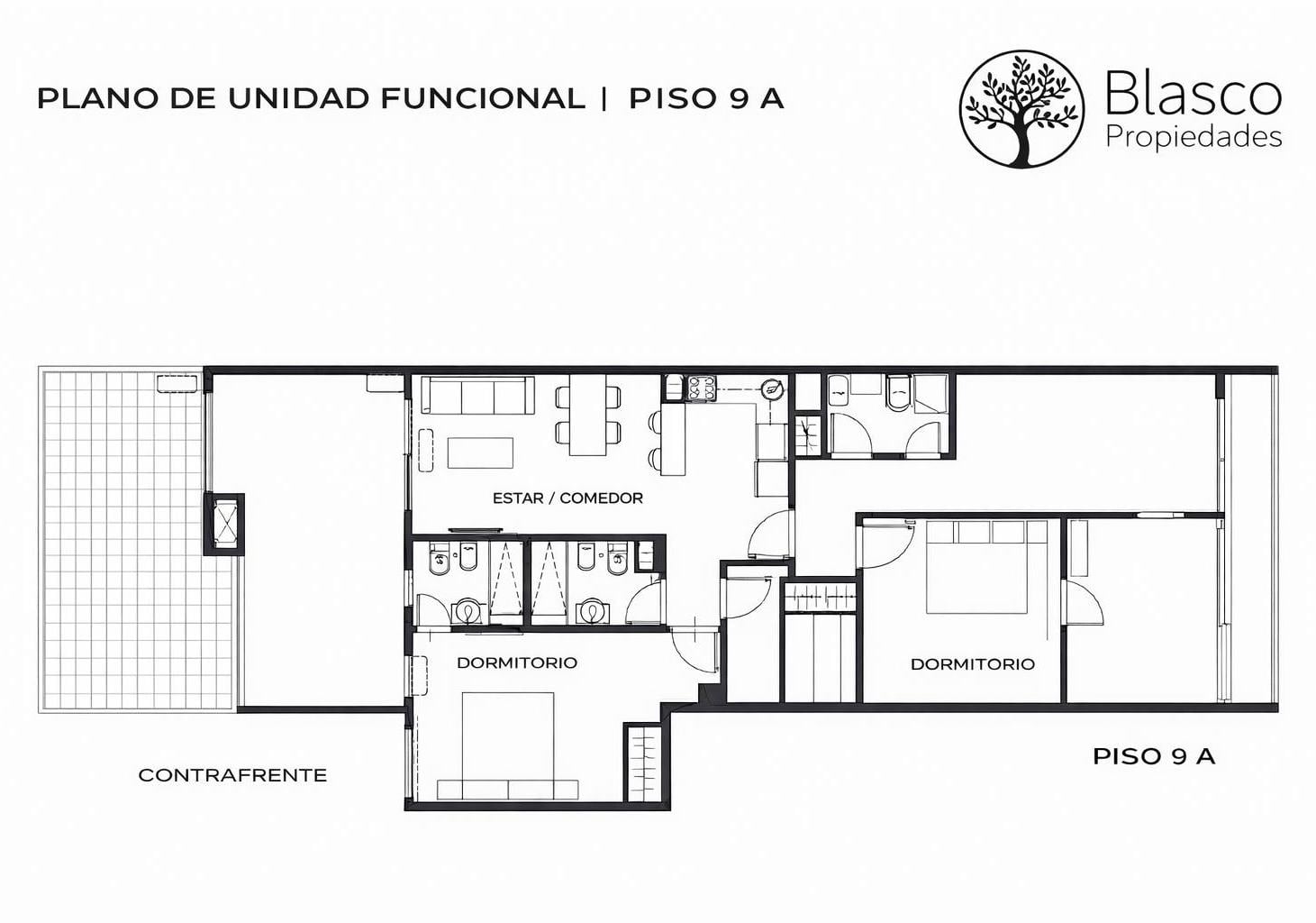 3 Ambientes con Gran Balcón Terraza – Piso 9° Villa Santa Rita