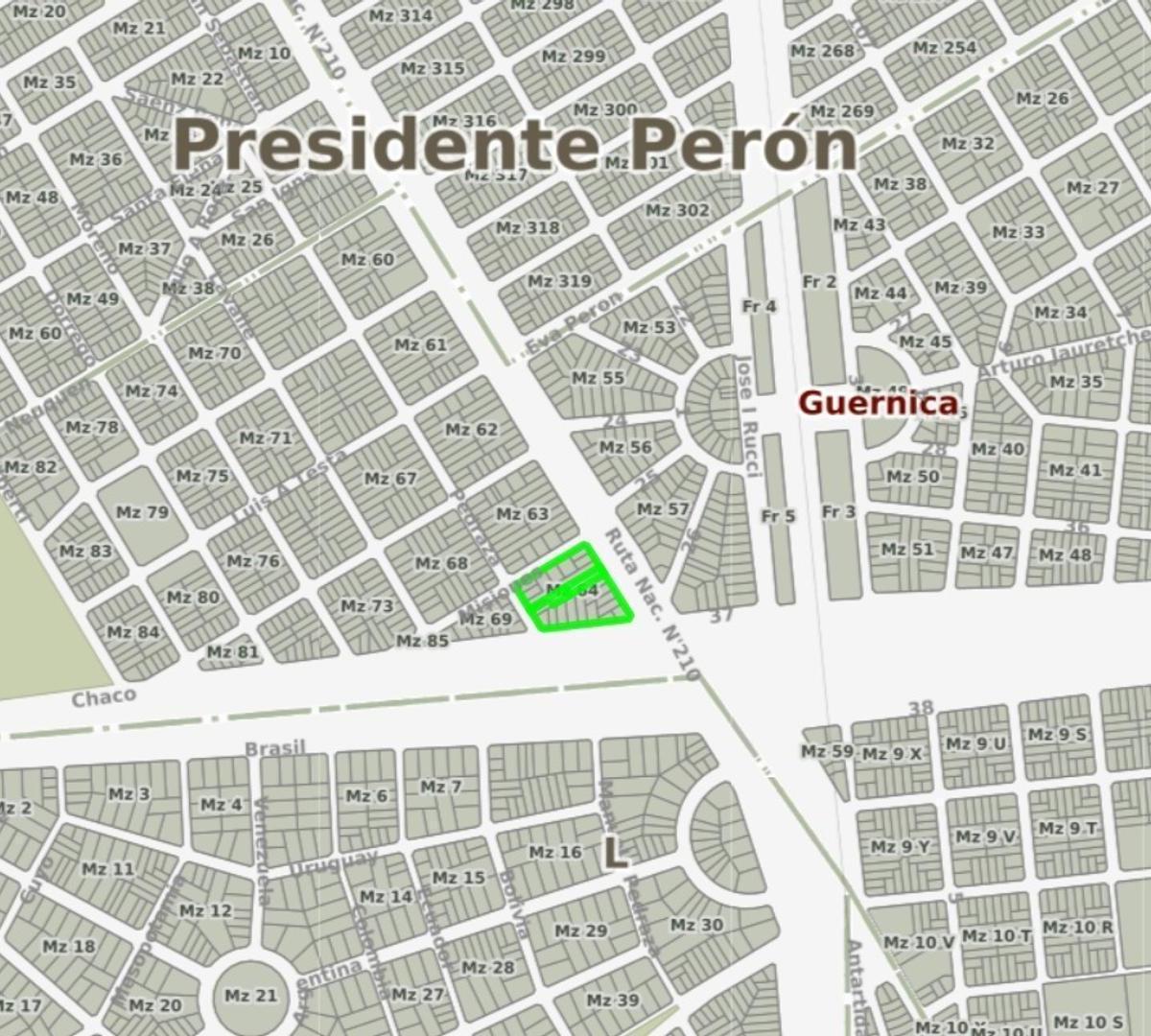 Lote venta colectora ruta 210 cerca estación Guernica