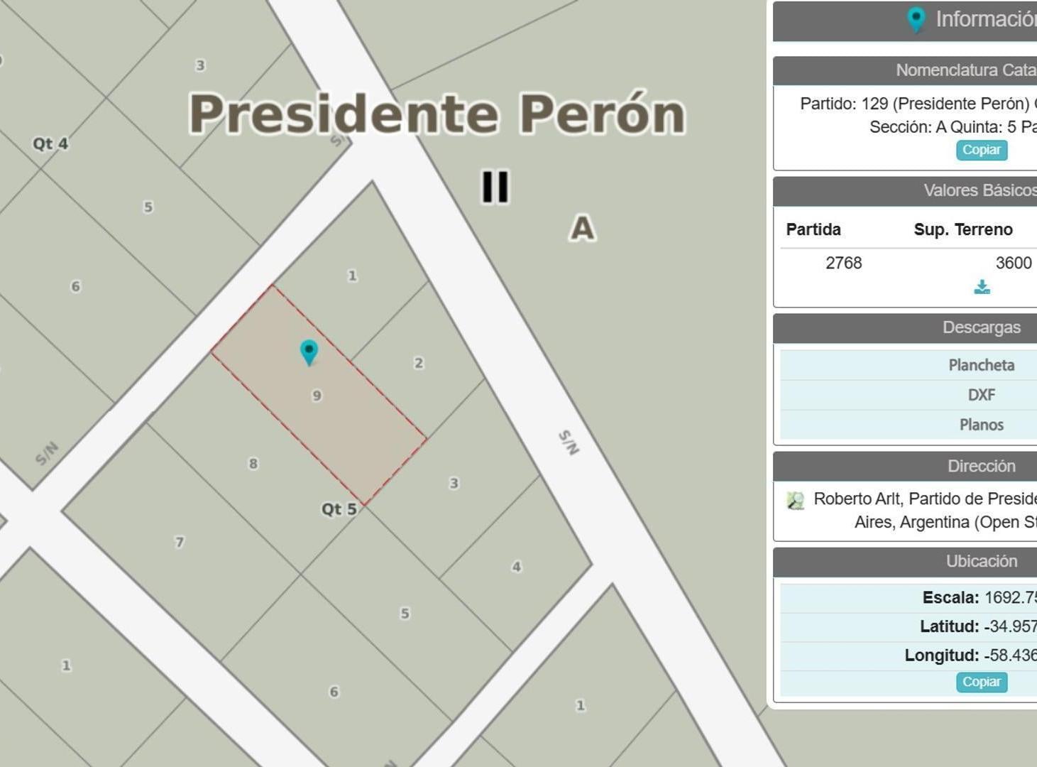 4 Lotes en venta total 11.907m2, San Vicente, Pte. Perón