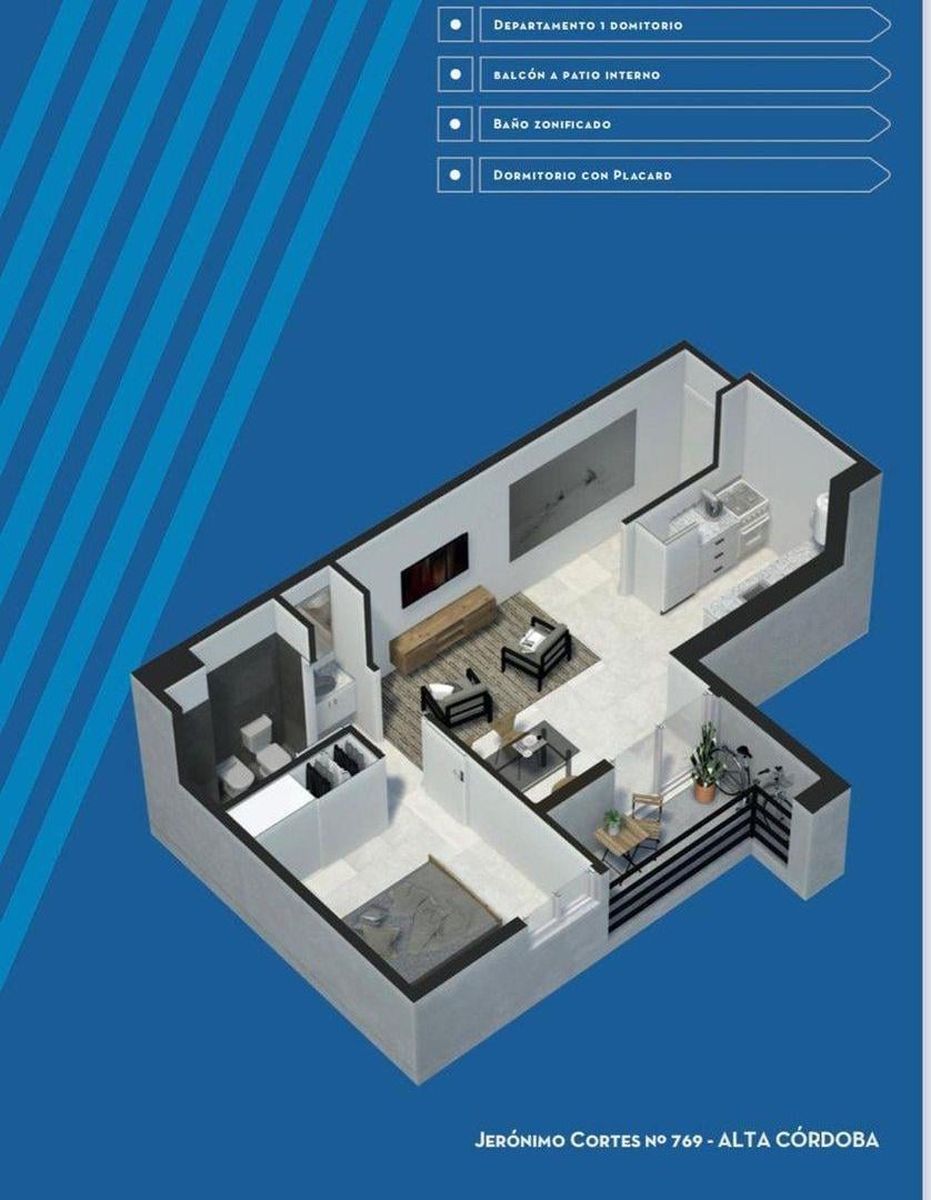 Foto de VENTA DEPTO EN POZO ALTA CORDOBA 1 DORM, imagen 2