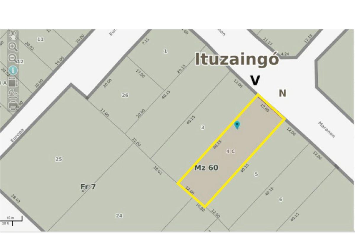 Foto de Terreno de 480 m² en venta en Ituzaingó Norte, imagen 1