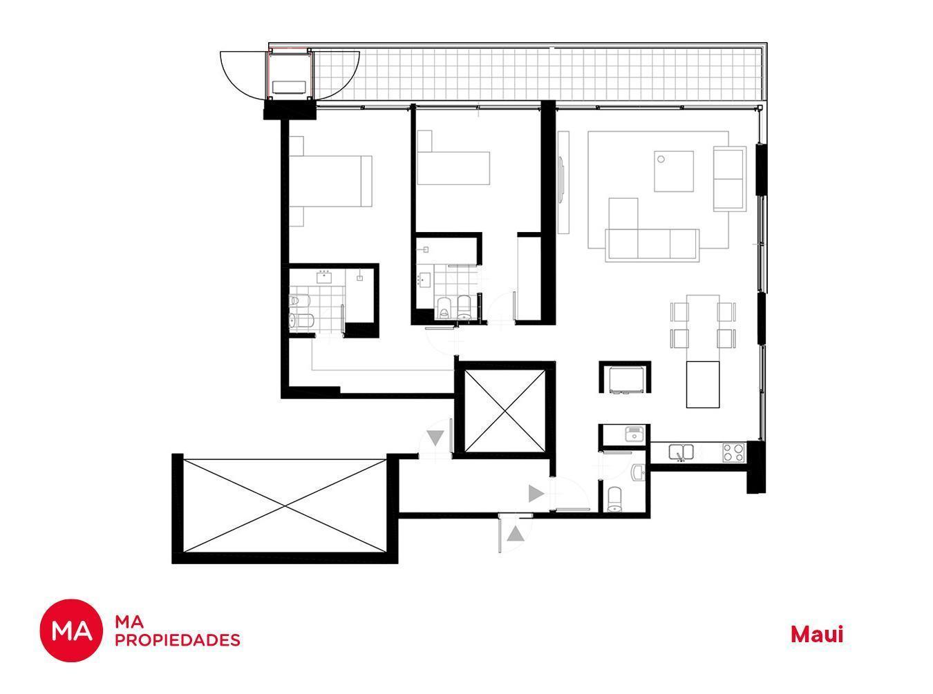 Departamento 2 dormitorios en Maui- Av. Estanislao López 2600 - Puerto Norte Rosario | Venta