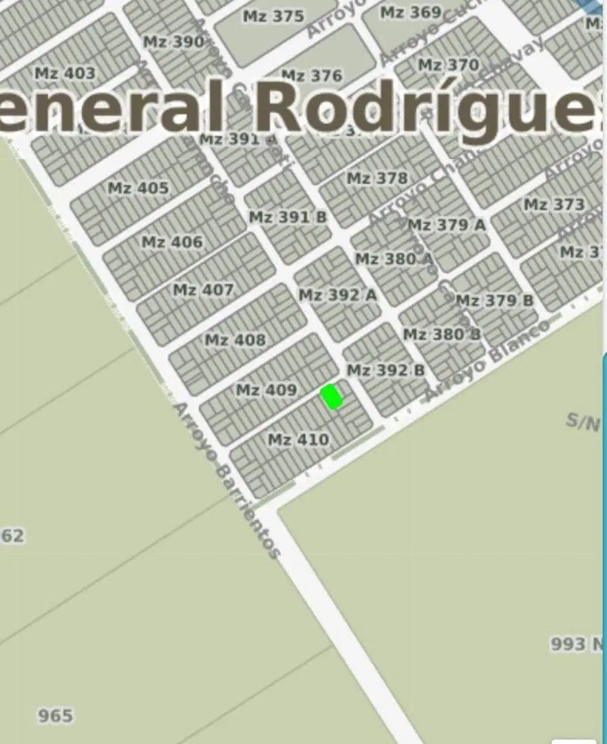 TERRENO LOTE BARRIO MARABO GRAL RODRIGUEZ 5