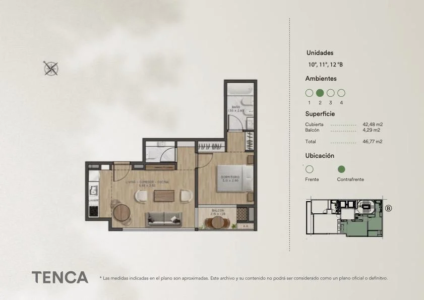 2 Ambientes en Construcción en Palermo Hollywood - Tenca