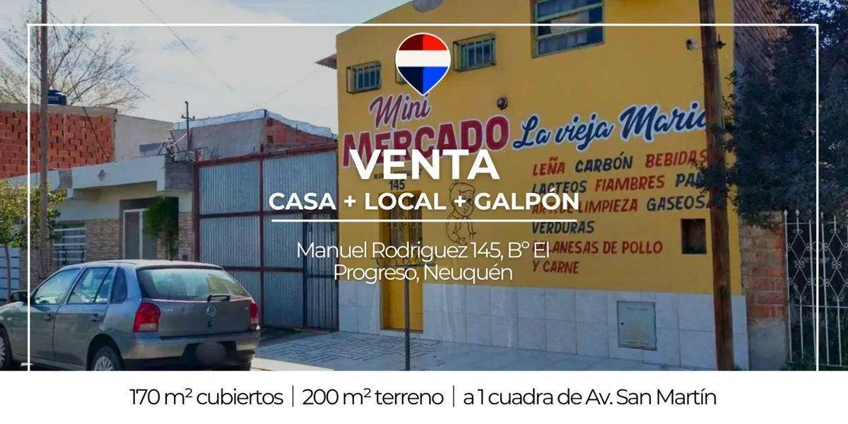 VENTA CASA 2 DORM + SALON COMERCIAL + GALPÓN NQN 2