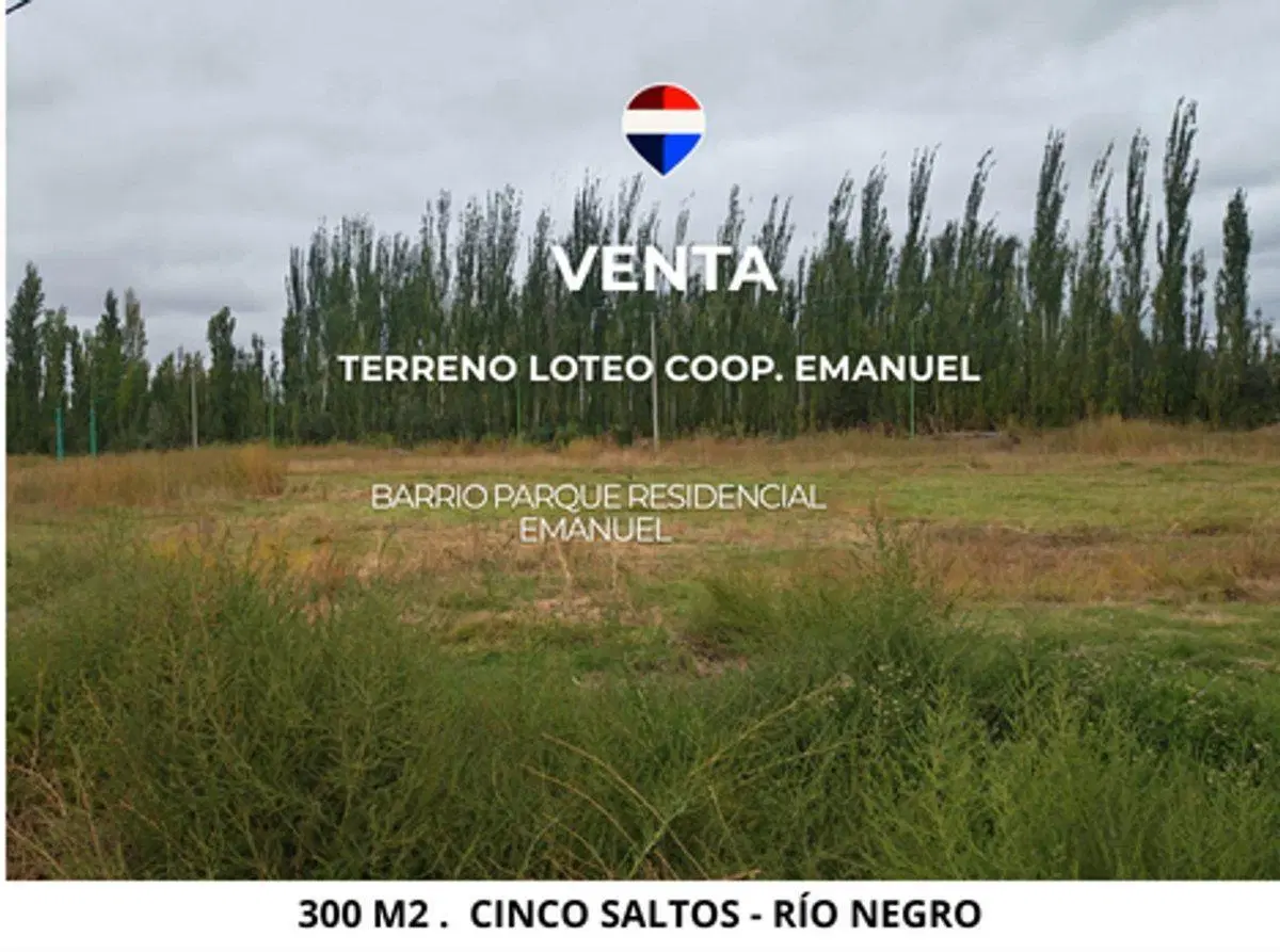 VENTA TERRENO 300M2 BARRIO EMANUEL /CINCO SALTOS 3