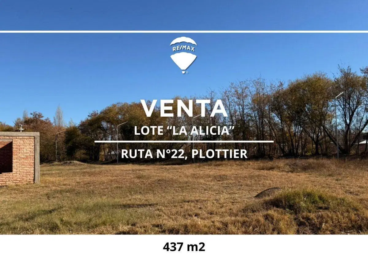 VENTA LOTE LA ALICIA PLOTTIER 1