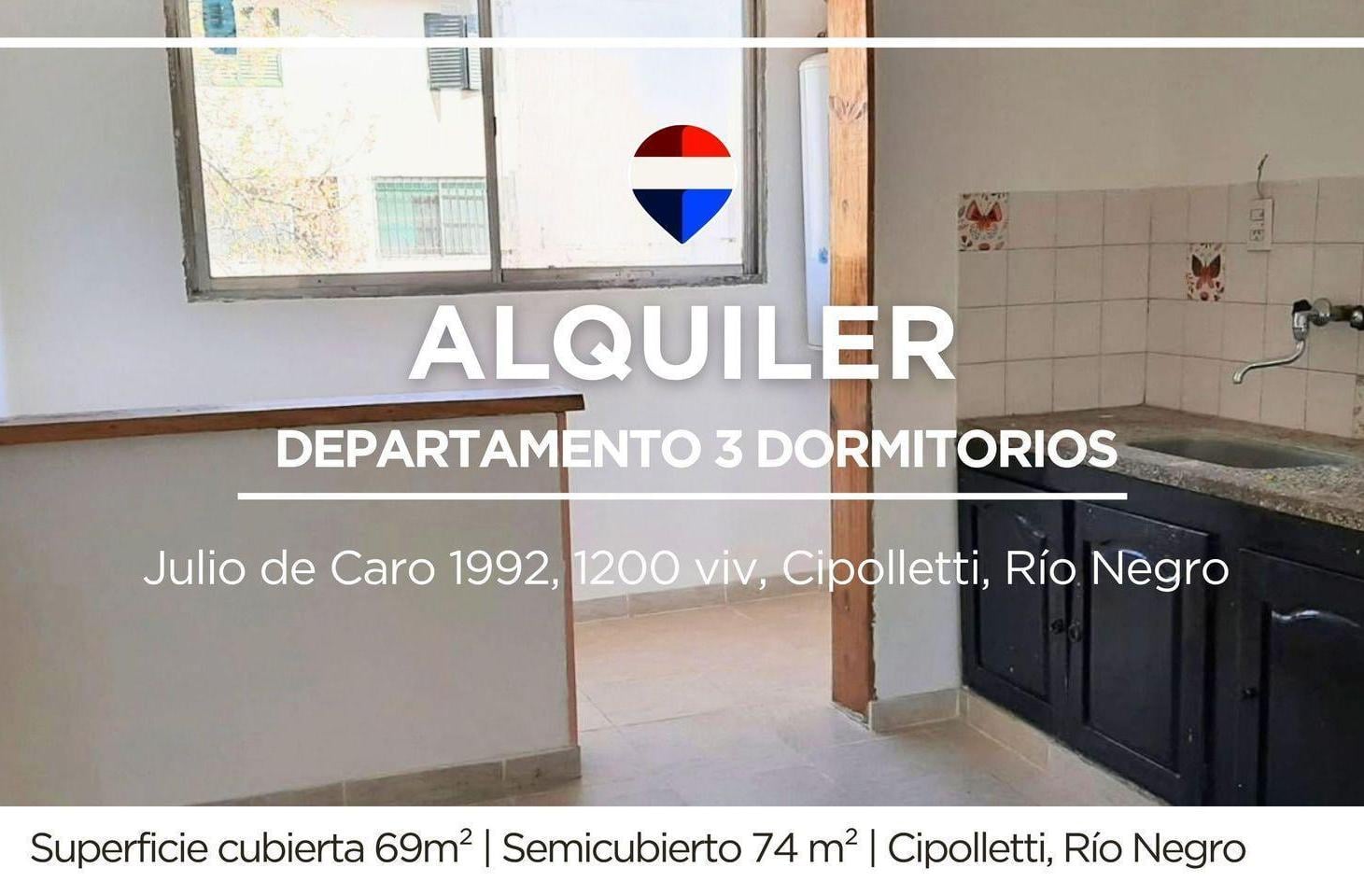 Foto de ALQUILER DEPARTAMENTO 3 DORMITORIOS CIPOLLETTI, imagen 2