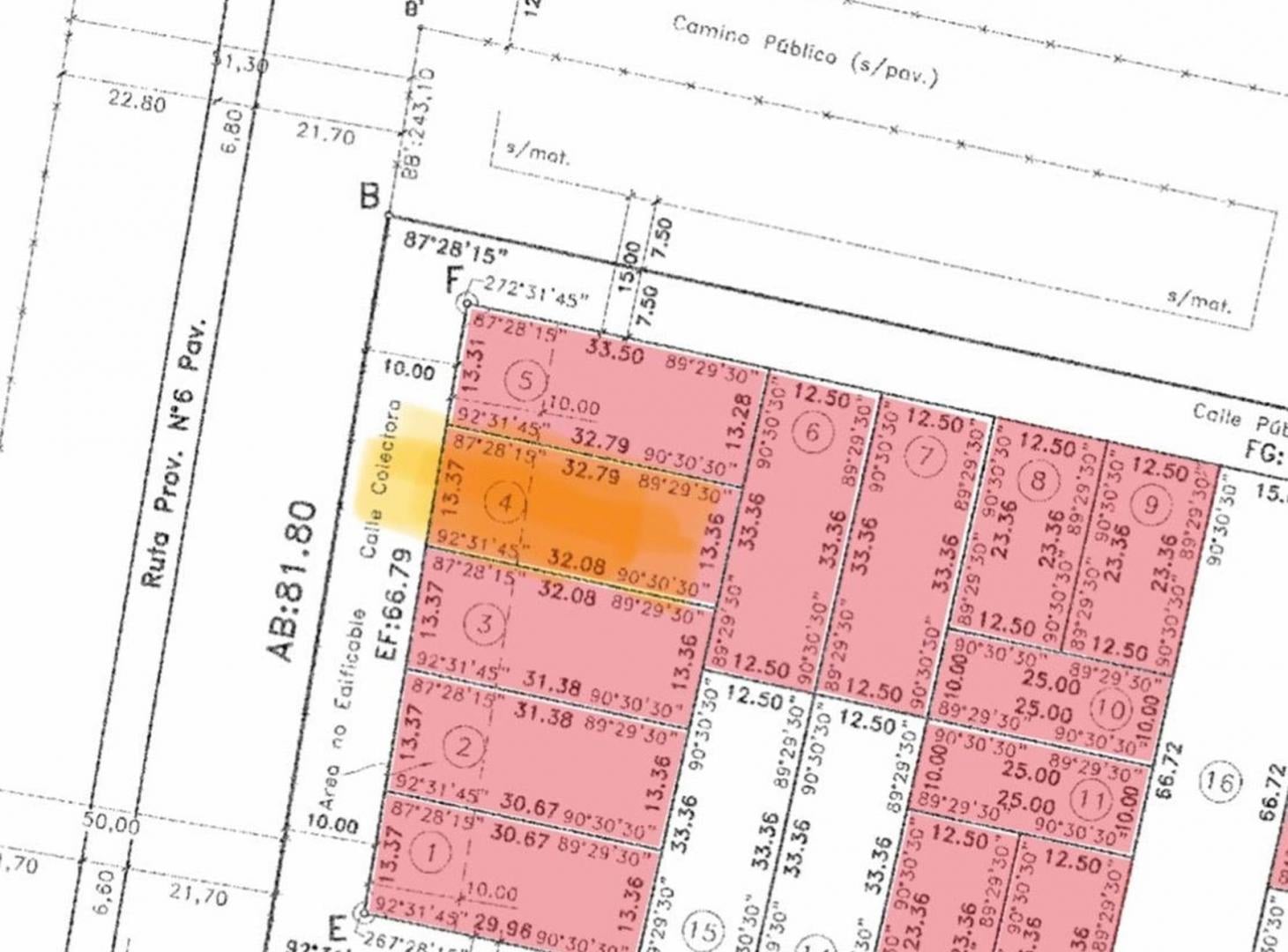 Venta lote sobre ruta provincial 6