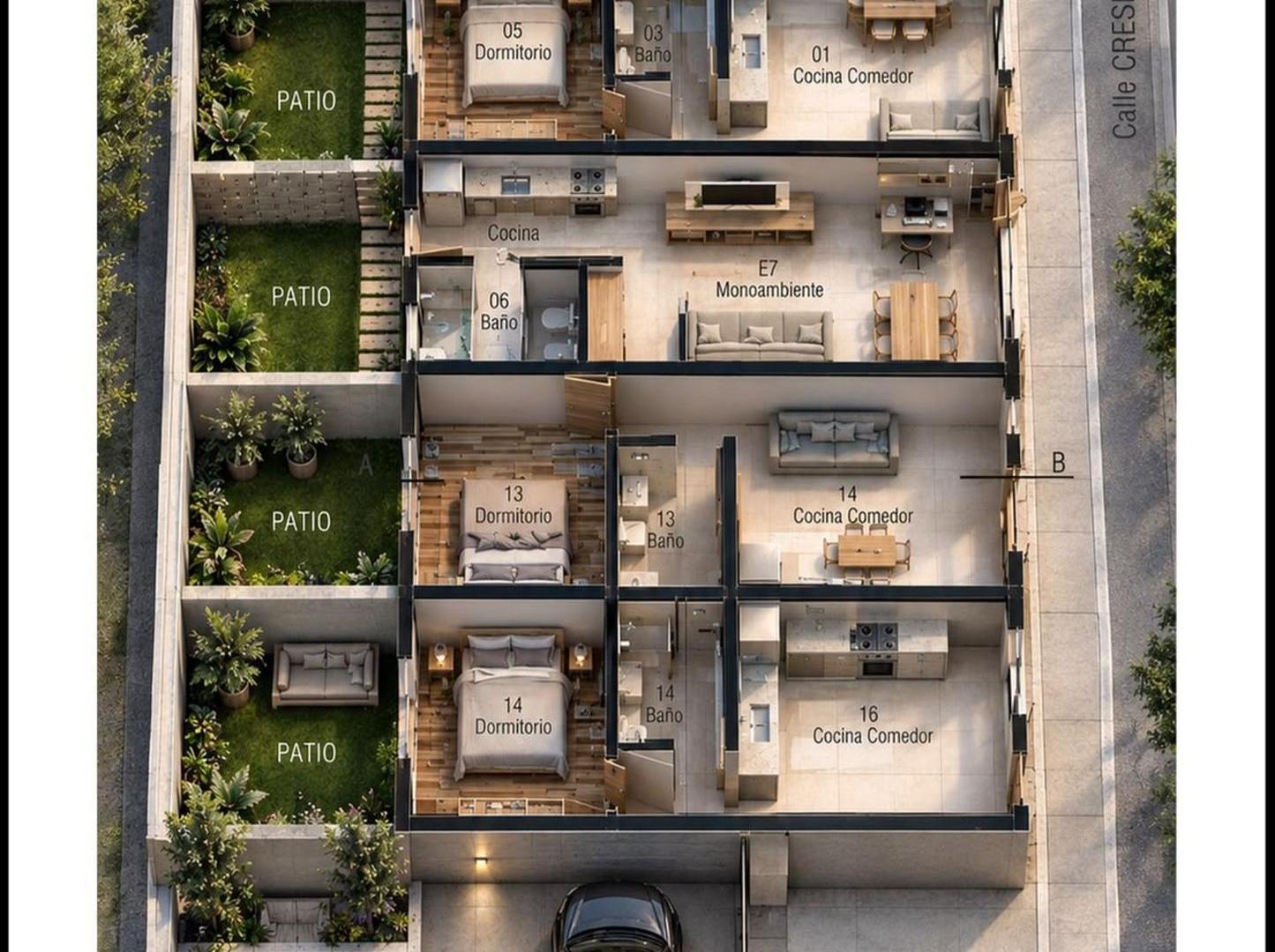 Preventa depto Planta baja con Patio