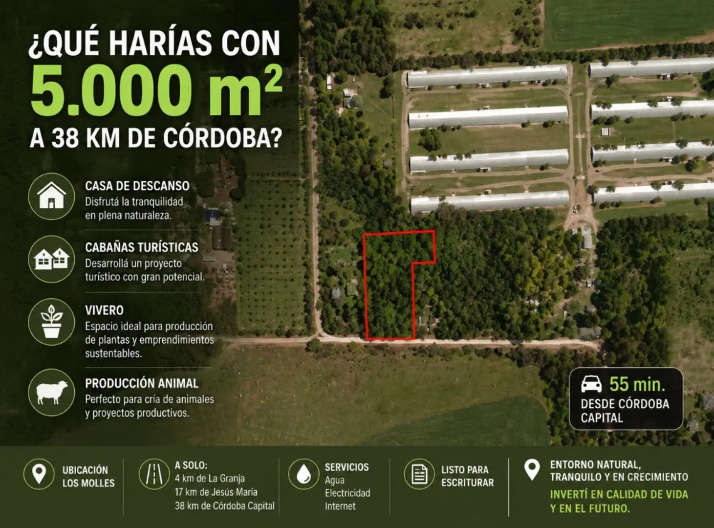 Terreno 5.000 m² para cabañas o casa de descanso 5