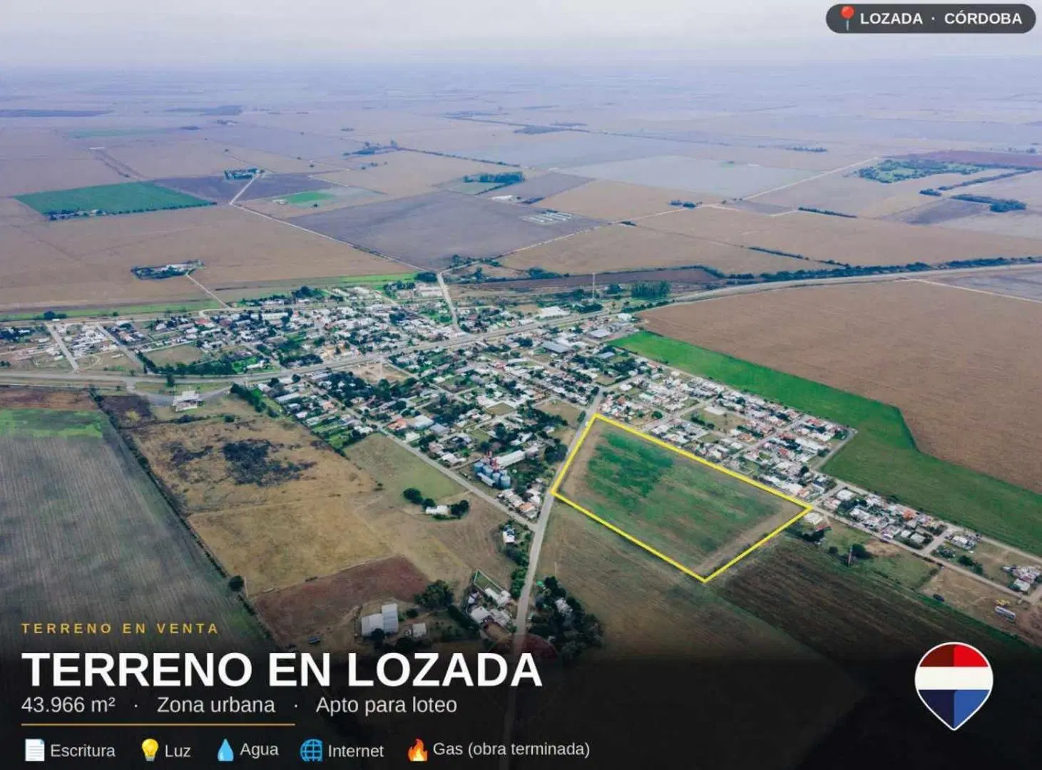 VENTA LOTE URBANO 4.4 HECTAREAS LOZADA, APTO LOTEO 2