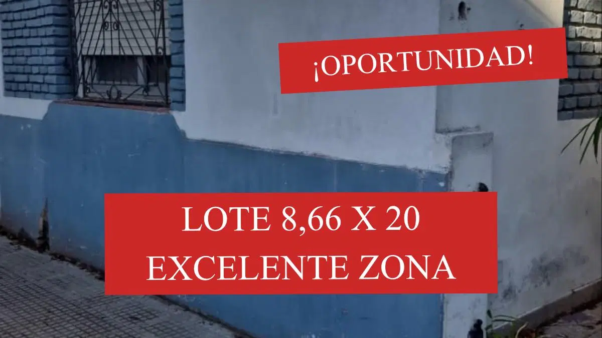 Lote en venta de 8,66 x 20 con excelente ubicación en Parque Chas 3
